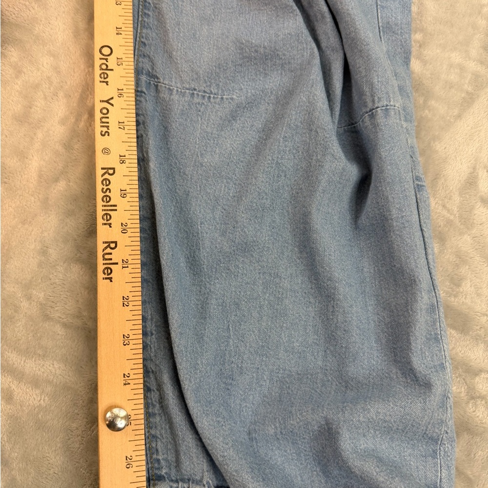 GAP Wide Baggy Mid Rise Jeans Women's 6 | 28 Blue With Toggle Bottom - Picture 7 of 10